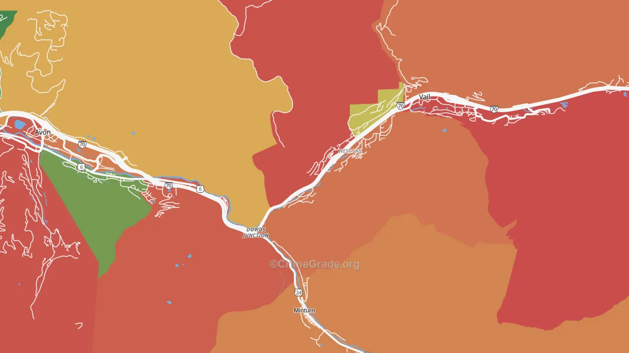 West Vail, CO Map of Assault Rates