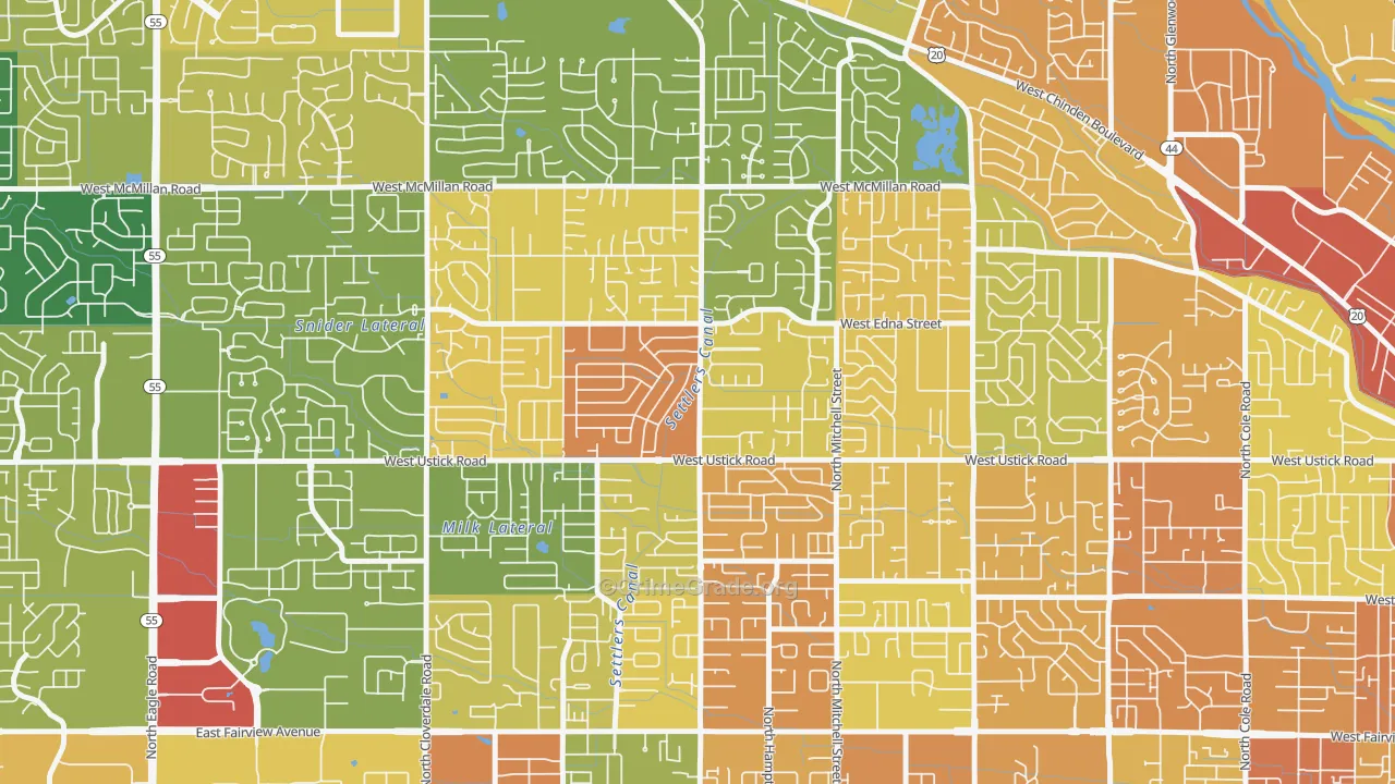 West Valley, Boise, ID Map of Assault Rates
