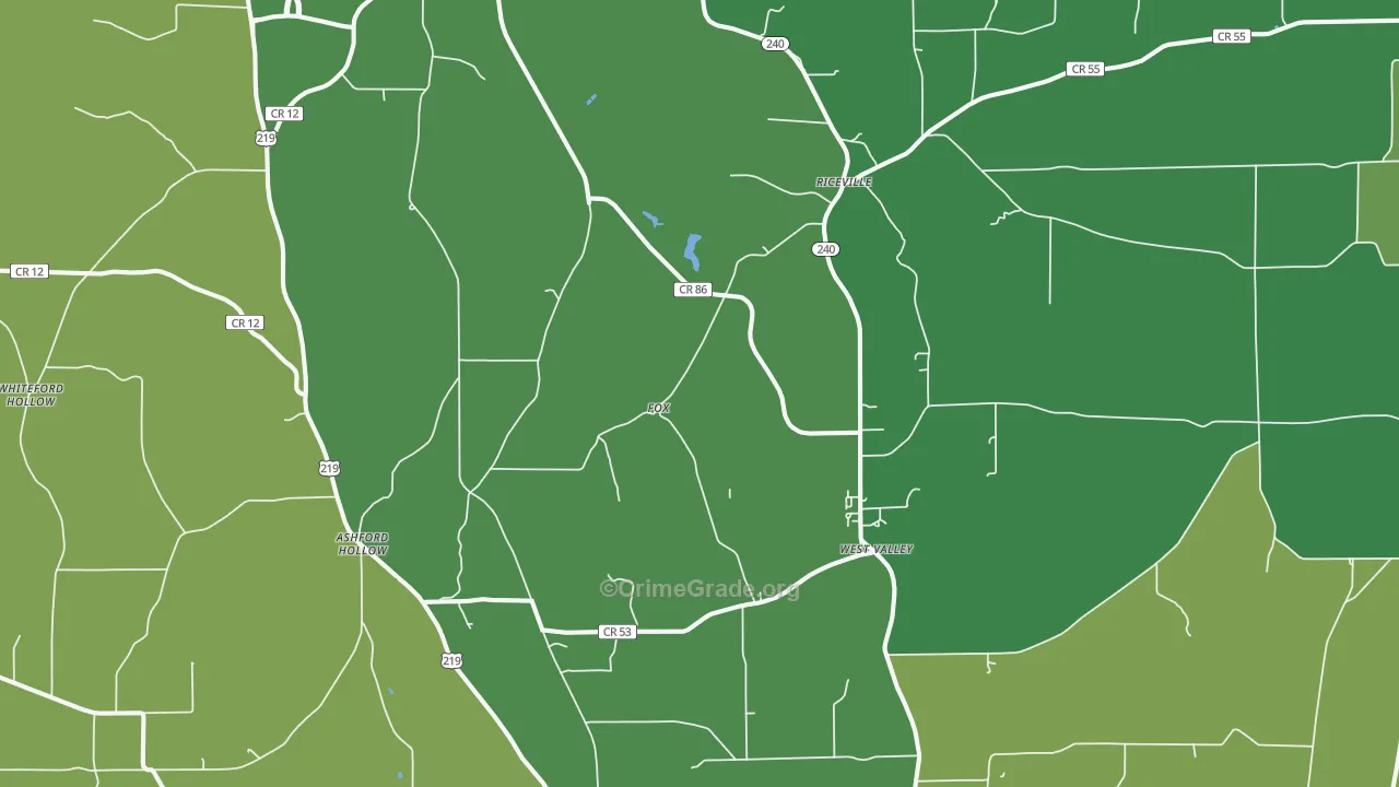 West Valley, NY Map of Assault Rates