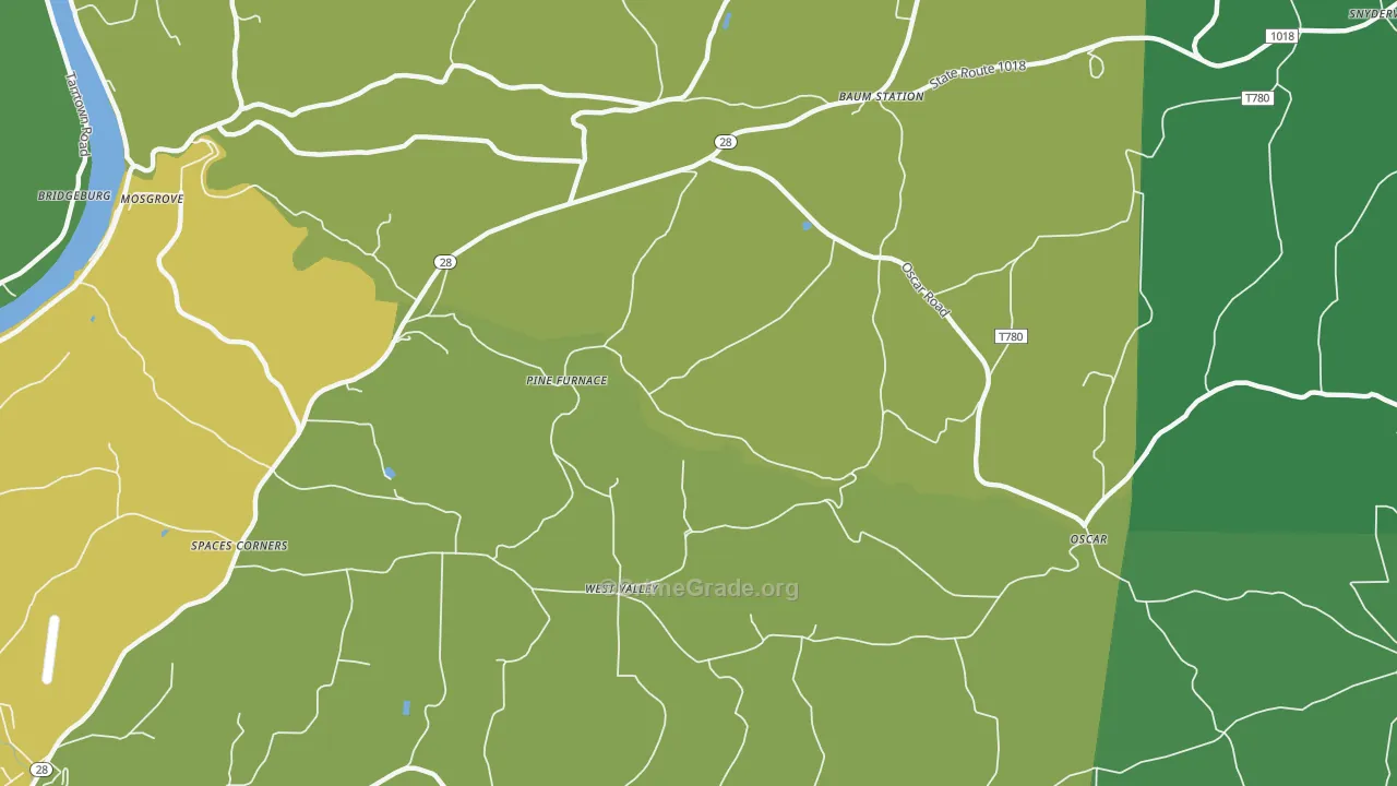 West Valley, PA Map of Assault Rates
