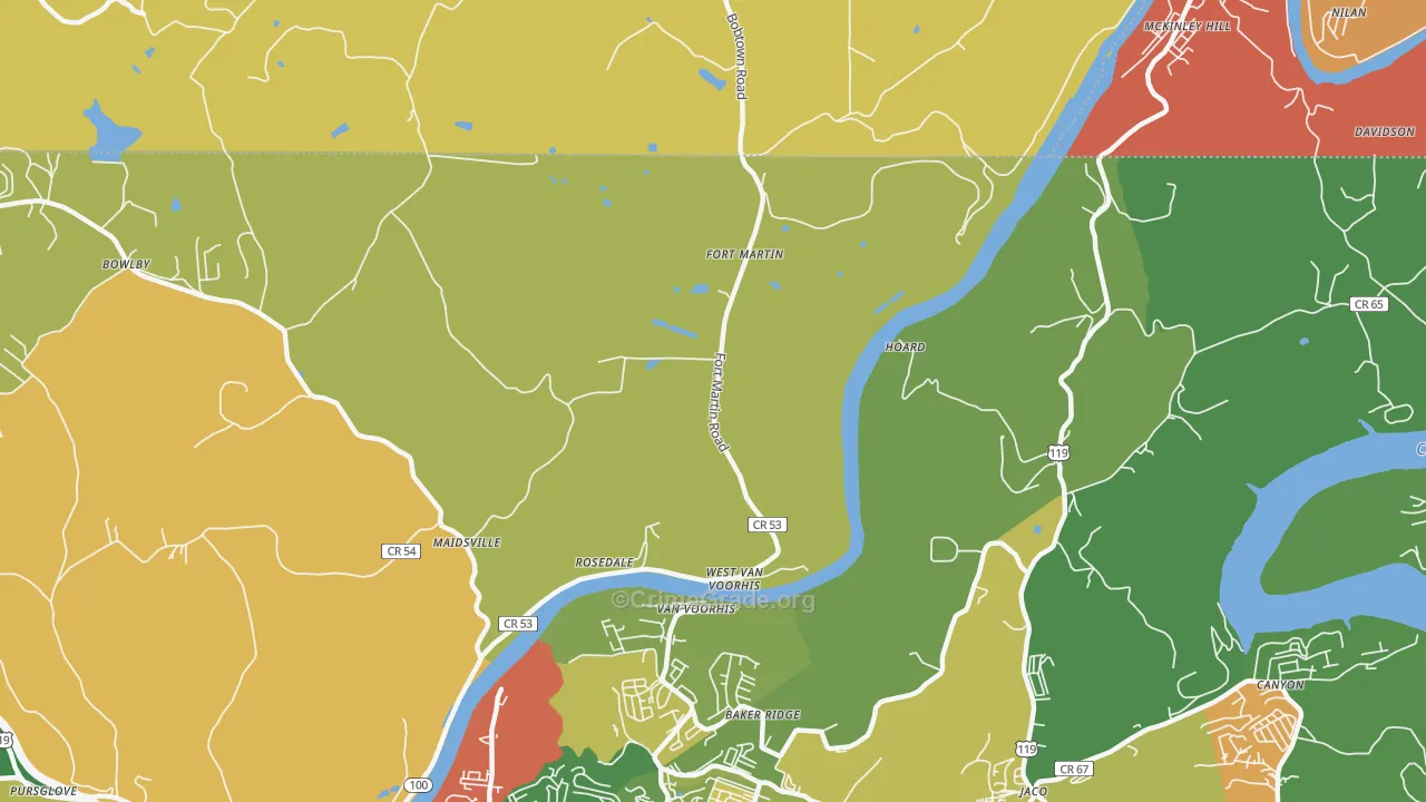 West Van Voorhis, WV Map of Assault Rates