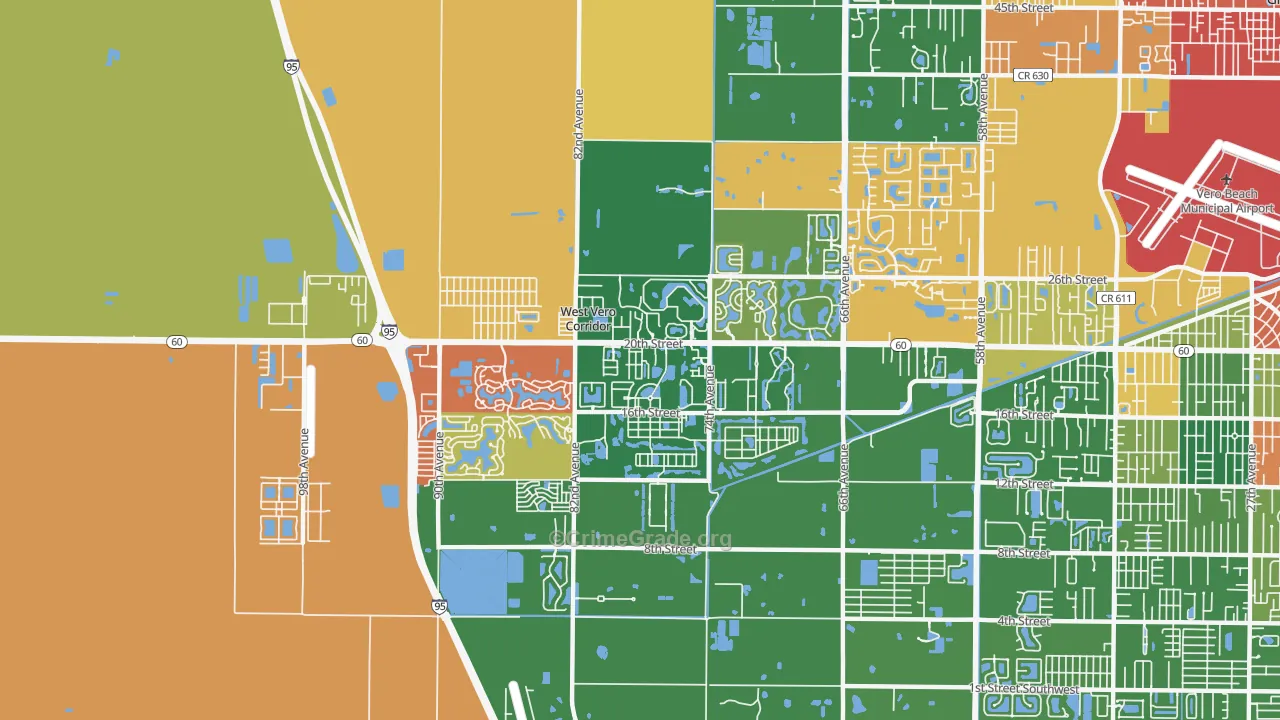 West Vero Corridor, FL Map of Assault Rates