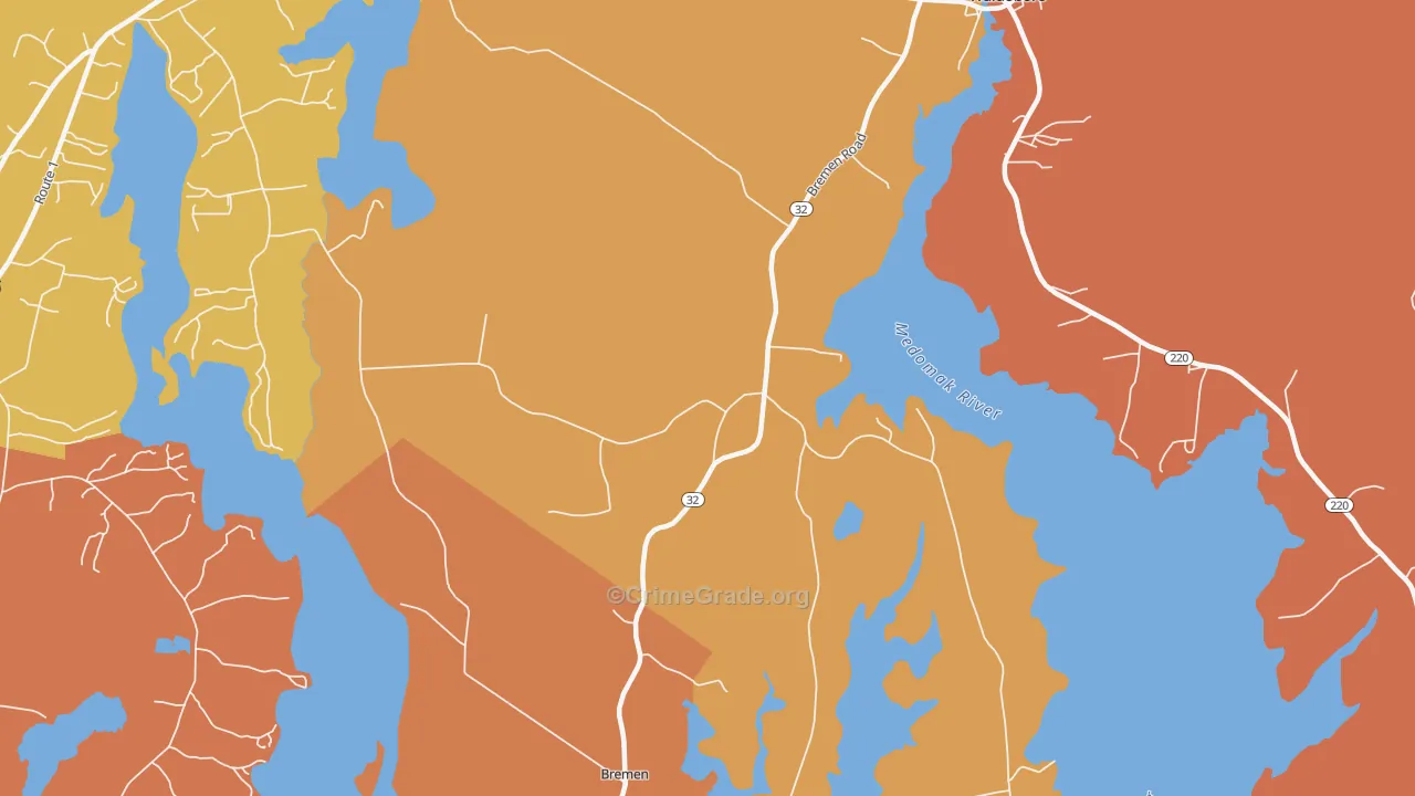 West Waldoboro, ME Map of Assault Rates