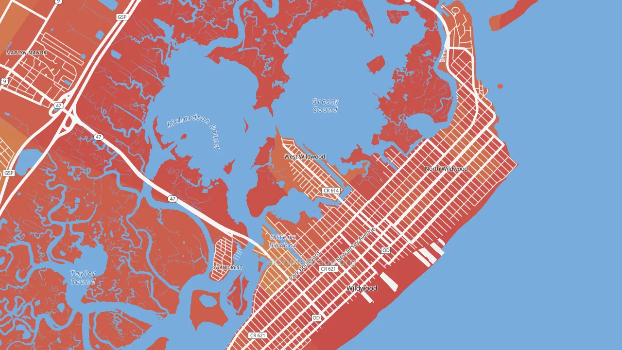 West Wildwood, NJ Map of Assault Rates