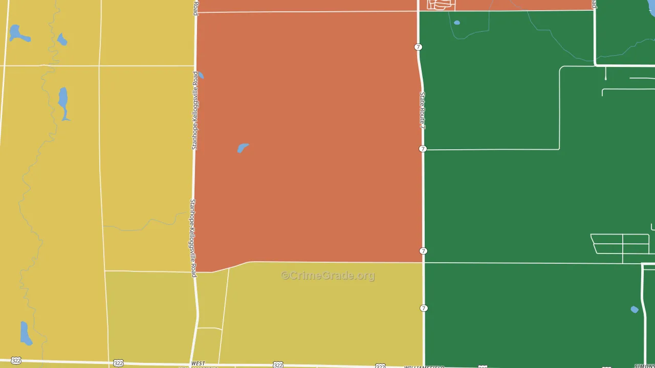 West Williamsfield, OH Map of Assault Rates