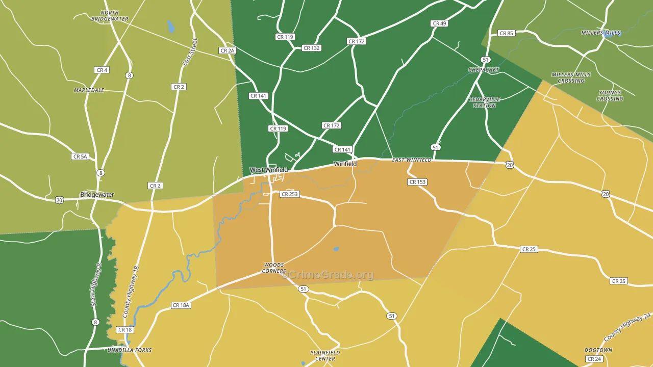 West Winfield, NY Map of Assault Rates