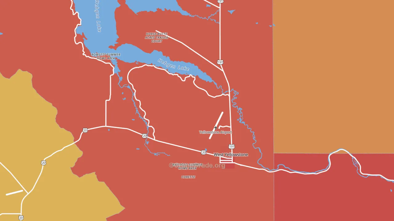 West Yellowstone, MT Map of Assault Rates