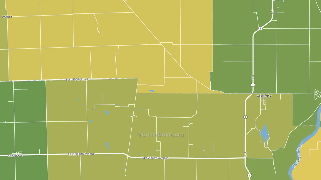 West York, IL Map of Assault Rates