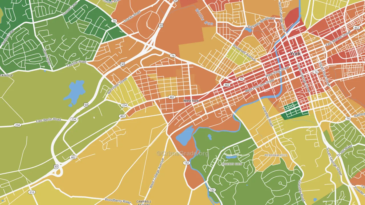 West York, PA Map of Assault Rates