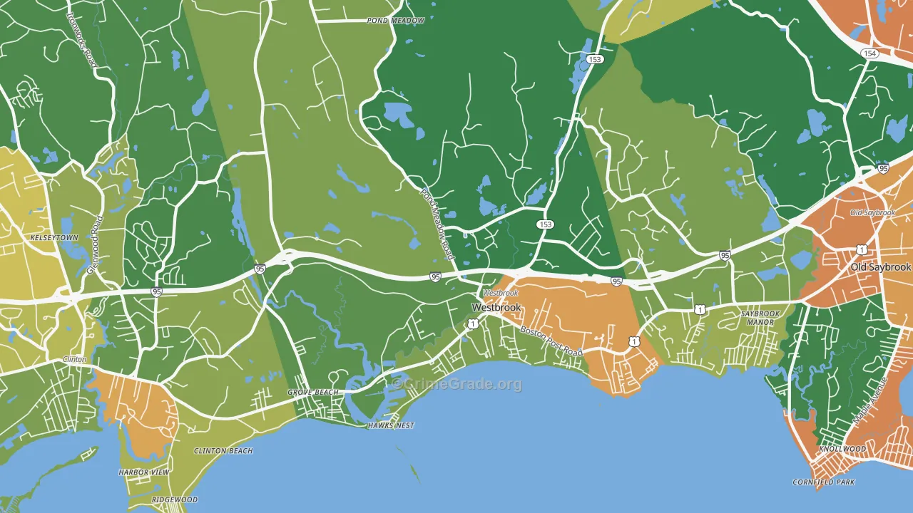 Westbrook, CT Map of Assault Rates