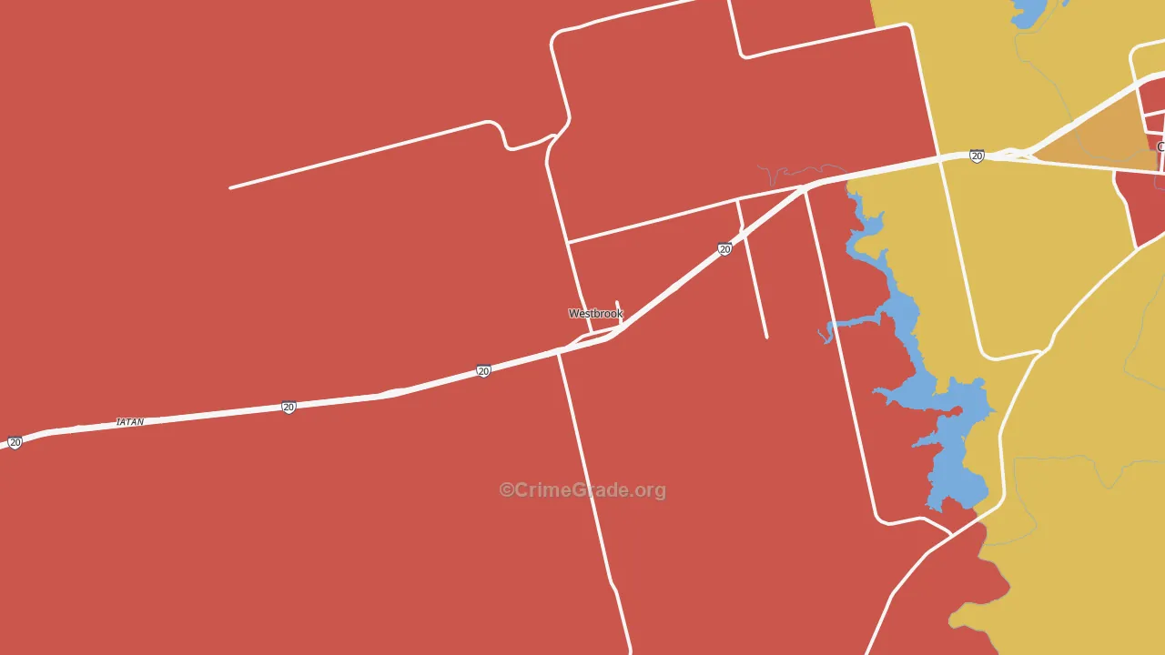 Westbrook, TX Map of Assault Rates