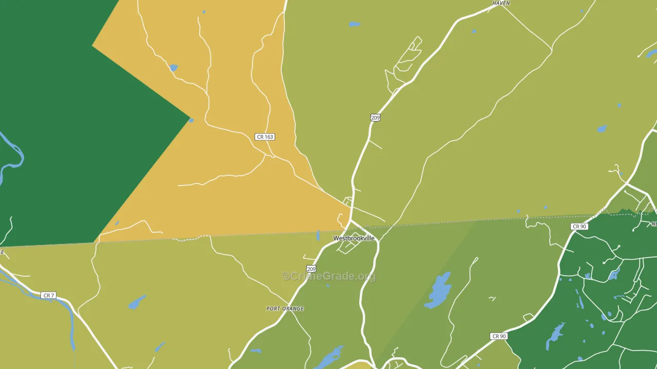 Westbrookville, NY Map of Assault Rates