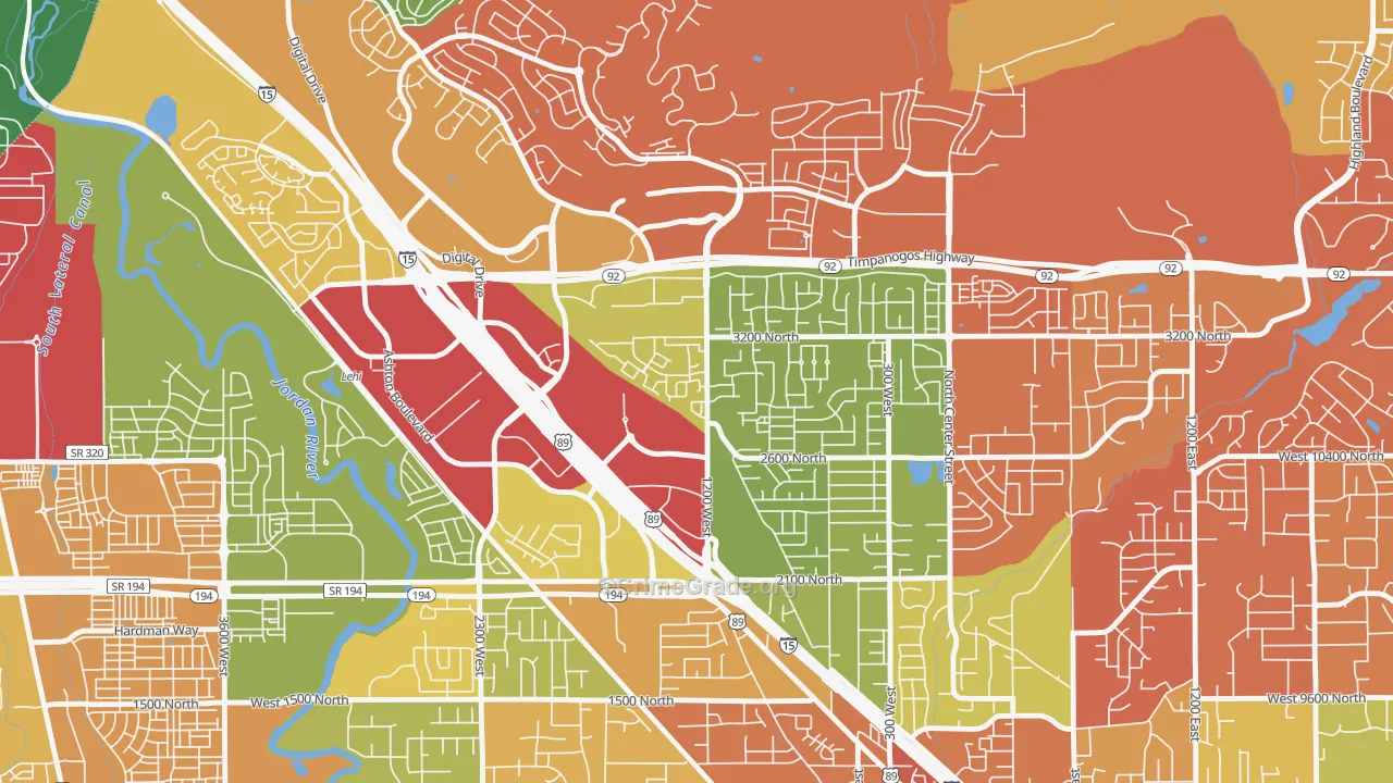 Westbury, Lehi, UT Map of Assault Rates