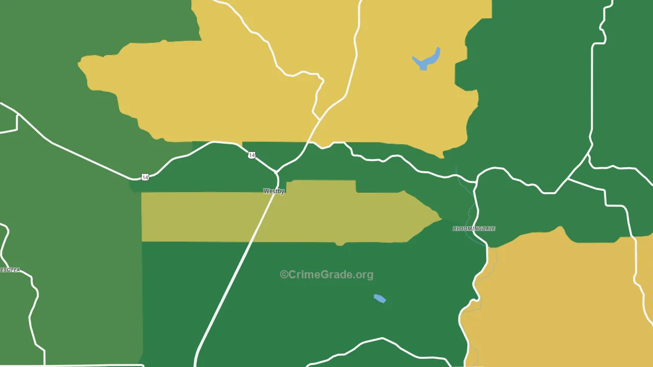 Westby, WI Map of Assault Rates