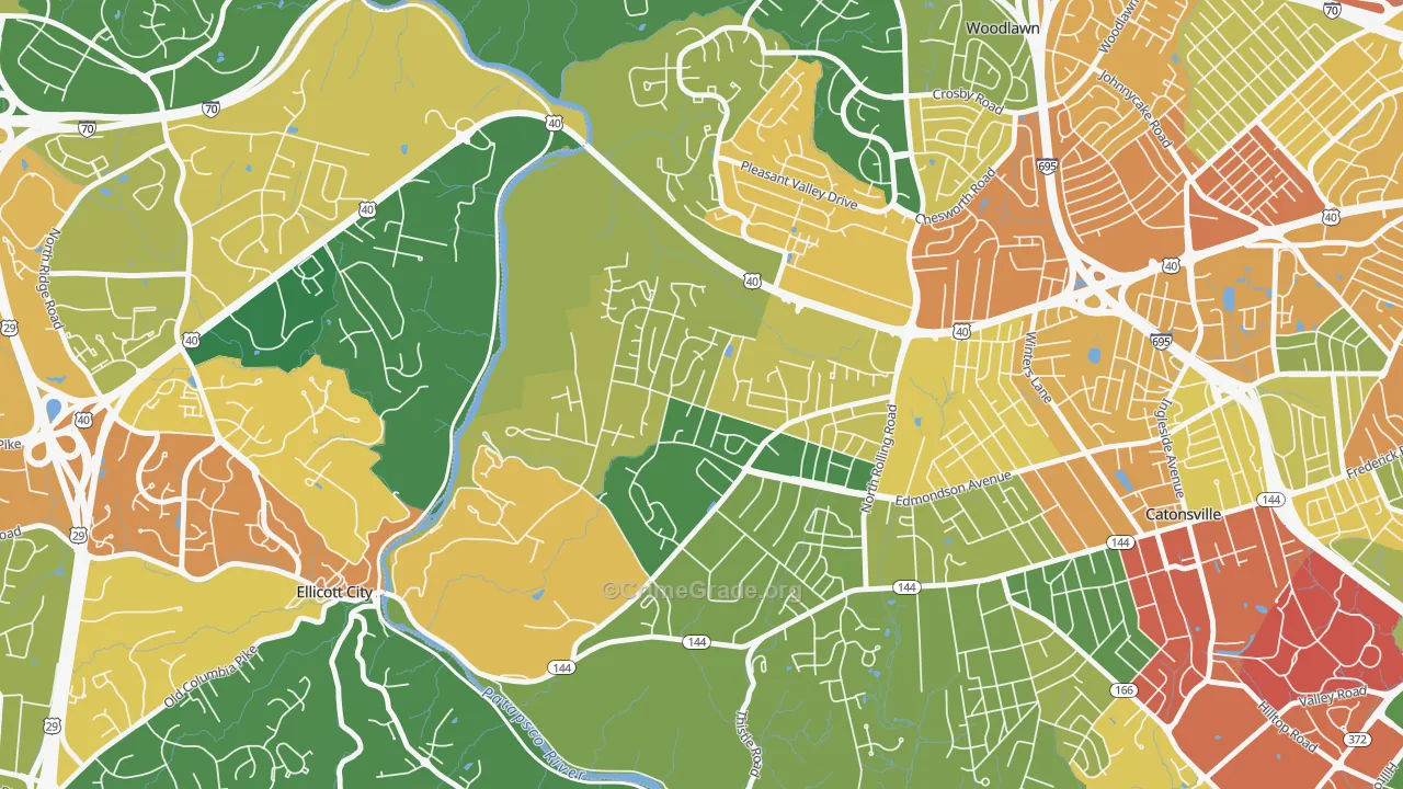 Westchester, Catonsville, MD Map of Assault Rates
