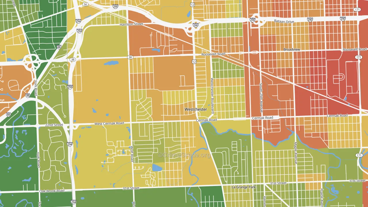 Westchester, IL Map of Assault Rates