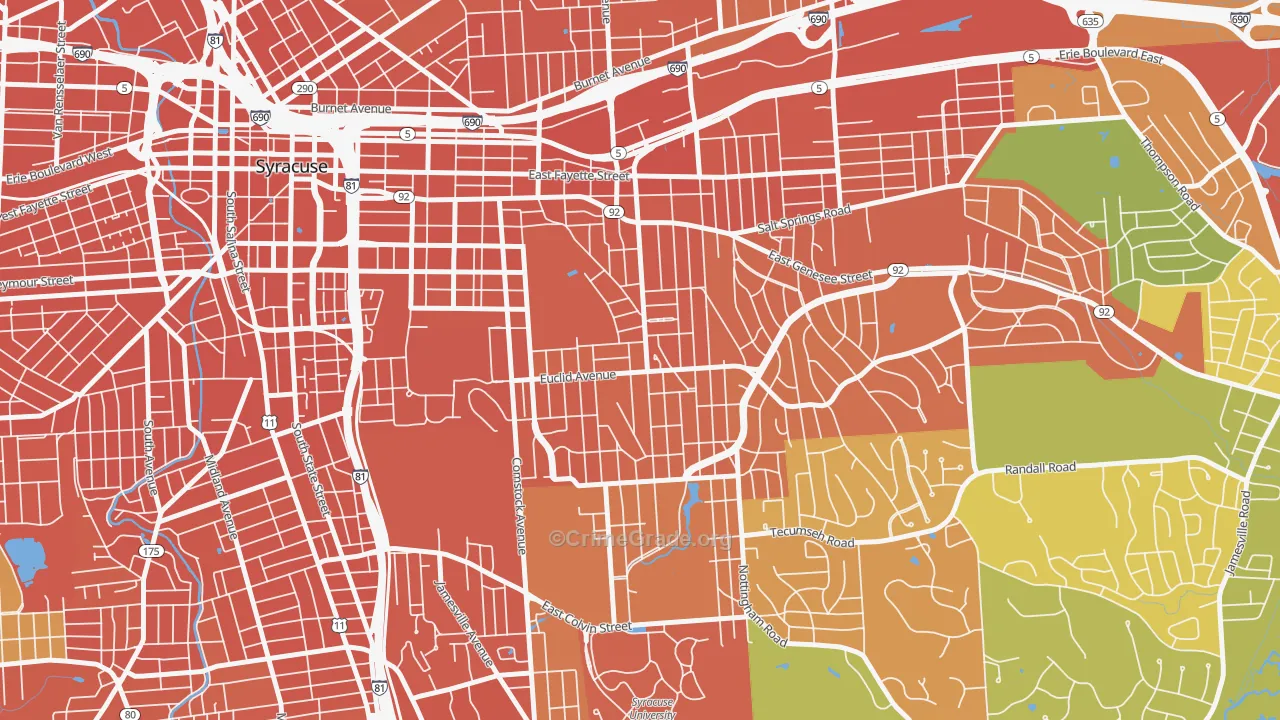 Westcott, Syracuse, NY Map of Assault Rates