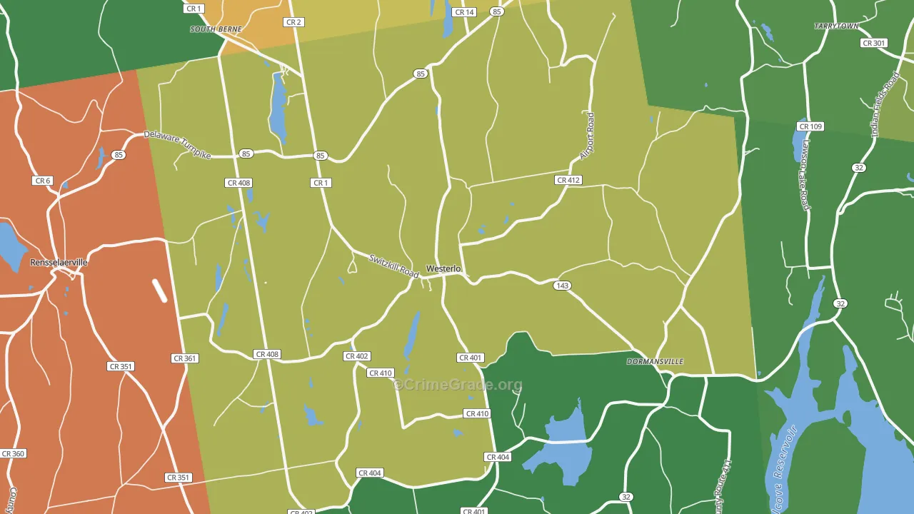 Westerlo, NY Map of Assault Rates