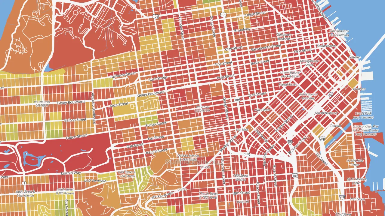 Western Addition, San Francisco, CA Map of Assault Rates