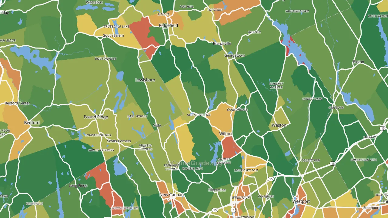 Western Connecticut Planning Region, CT Map of Assault Rates