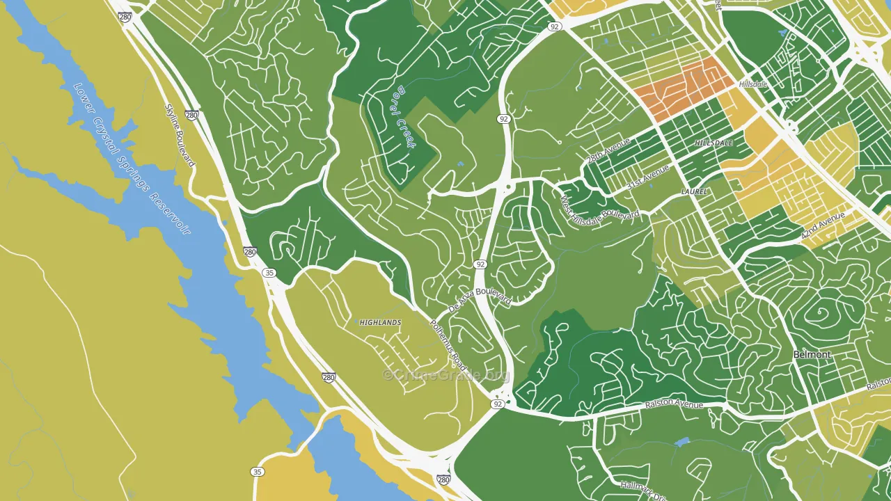 Western Hills, San Mateo, CA Map of Assault Rates