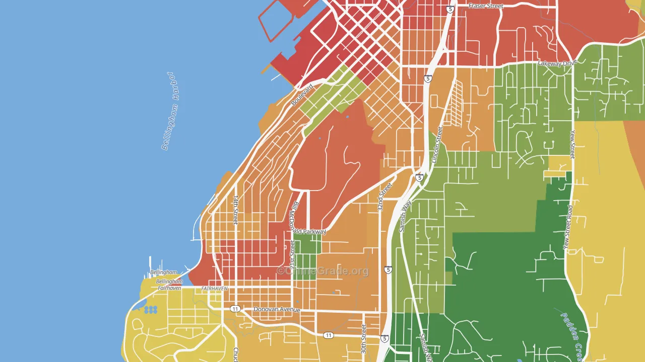 Western Washington University, Bellingham, WA Map of Assault Rates