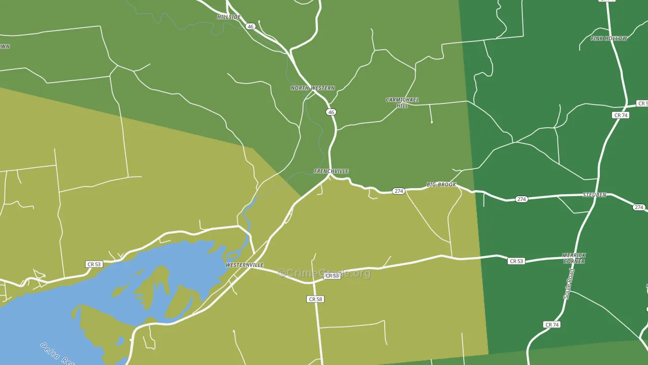 Westernville, NY Map of Assault Rates