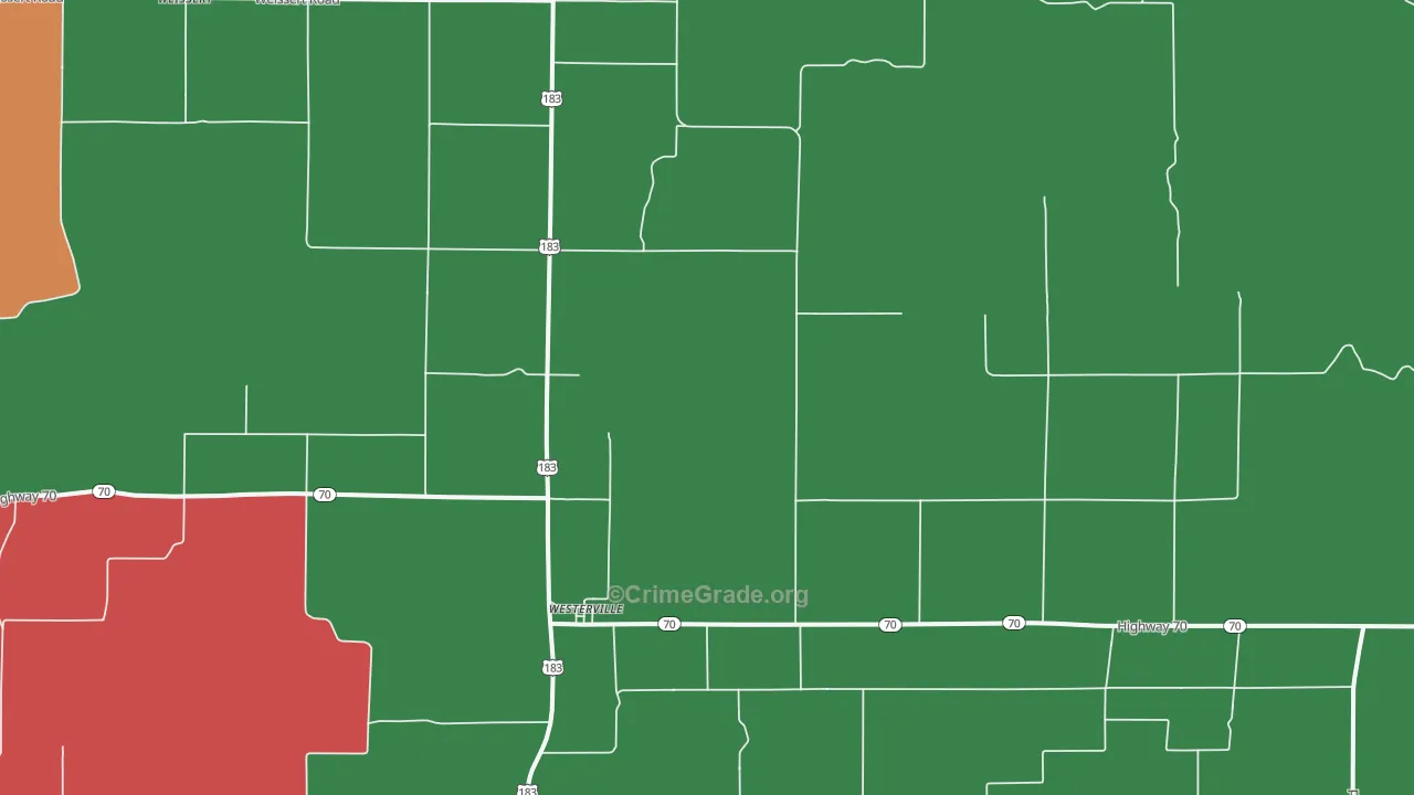 Westerville, NE Map of Assault Rates