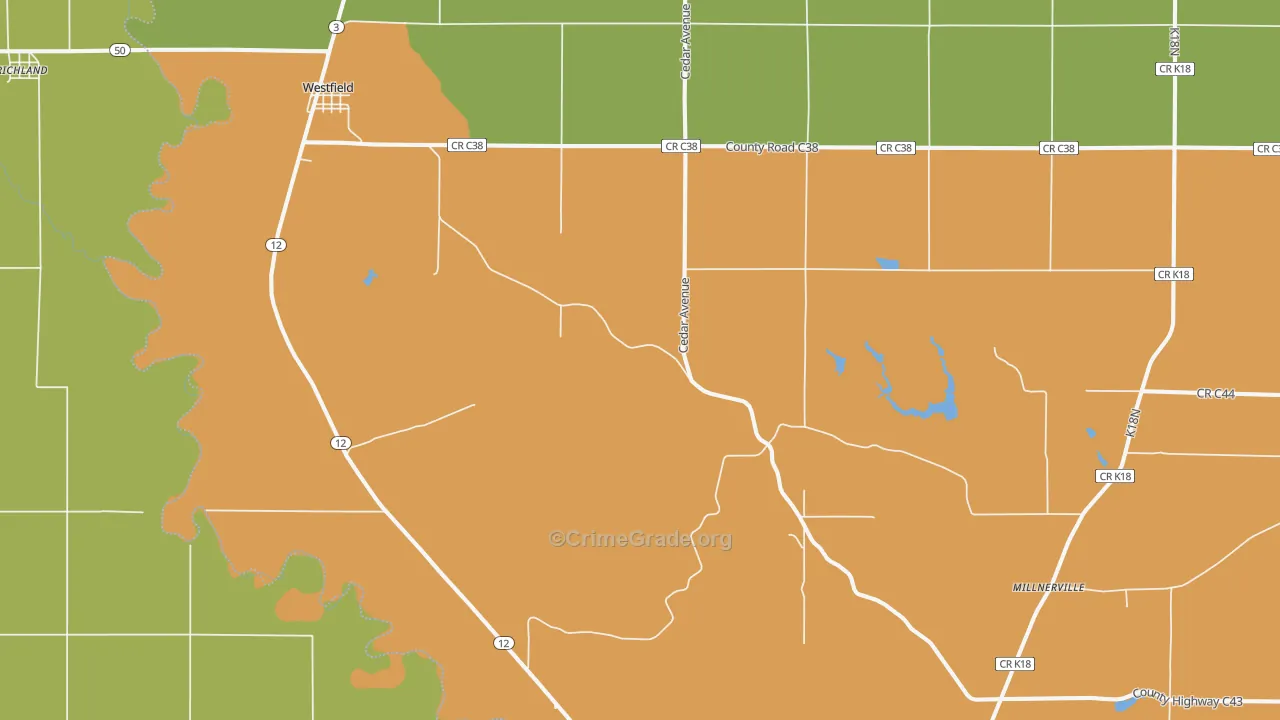Westfield, IA Map of Assault Rates