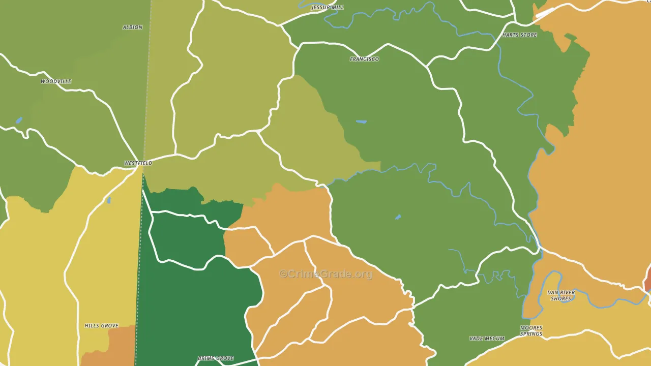 Westfield, NC Map of Assault Rates