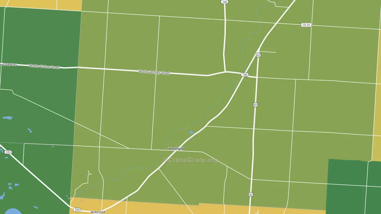 Westfield, OH Map of Assault Rates