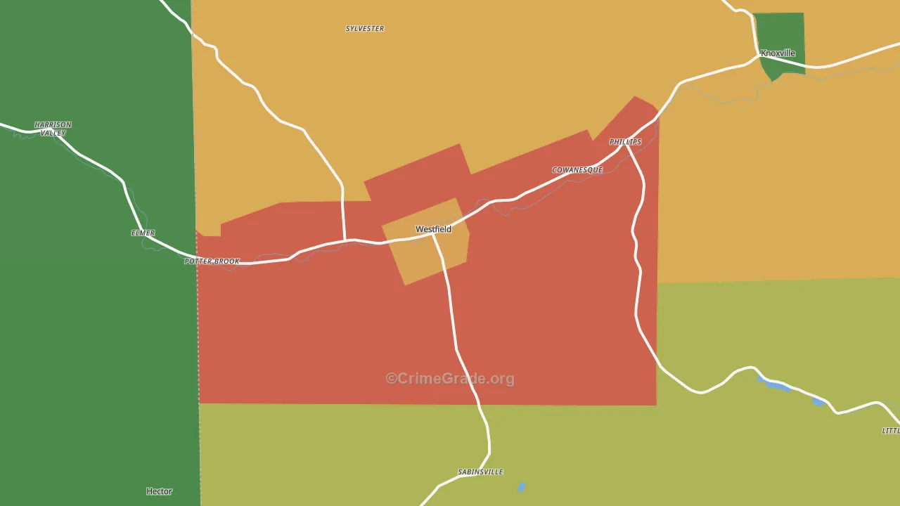 Westfield, PA Map of Assault Rates