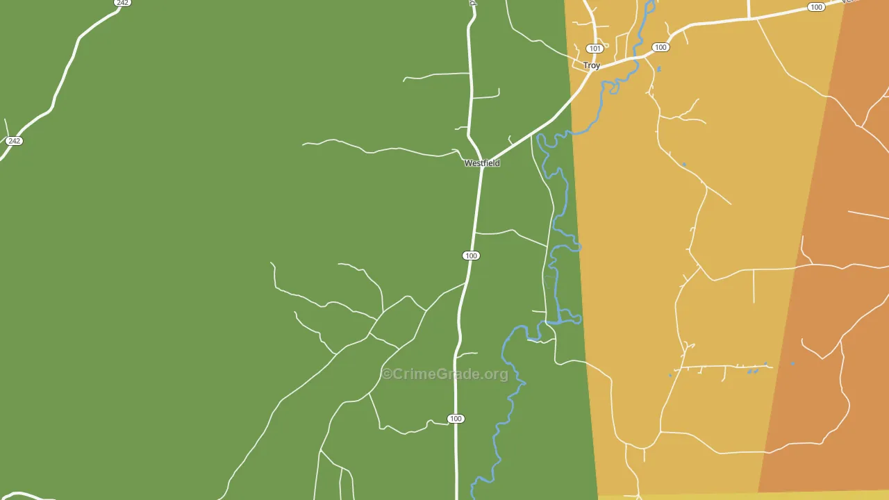 Westfield, VT Map of Assault Rates