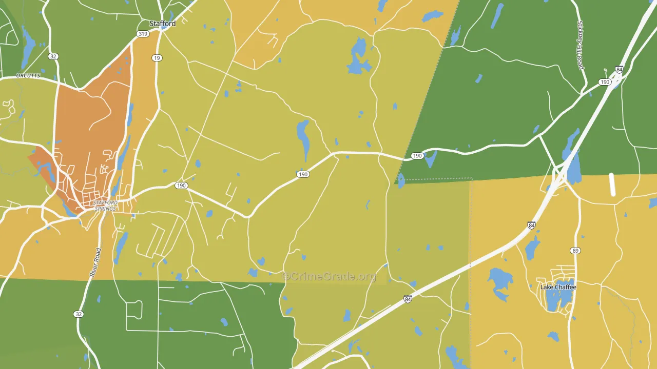 Westford, CT Map of Assault Rates