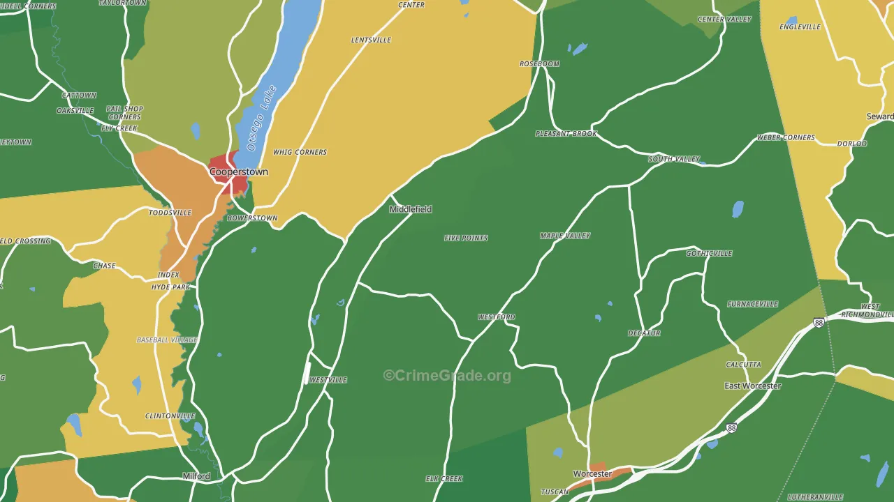 Westford, NY Map of Assault Rates