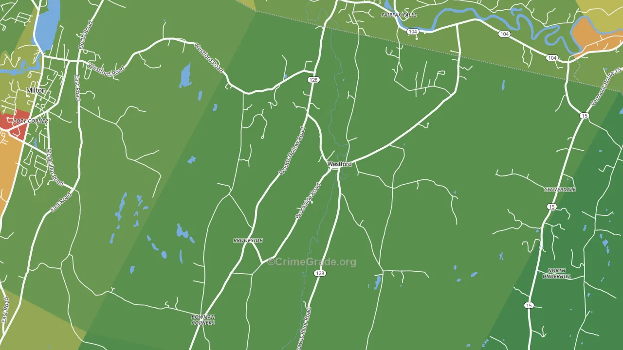 Westford, VT Map of Assault Rates