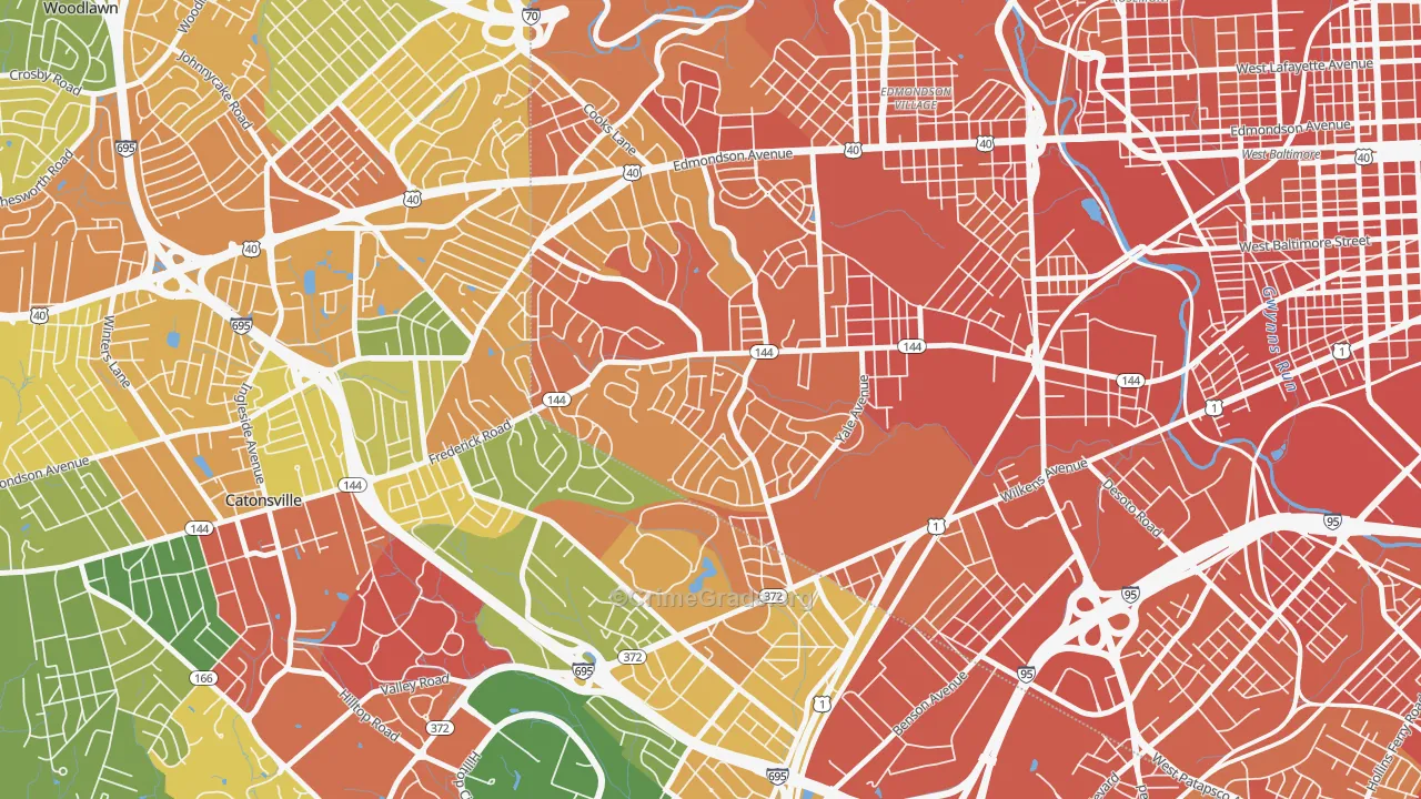 Westgate, Baltimore, MD Map of Assault Rates