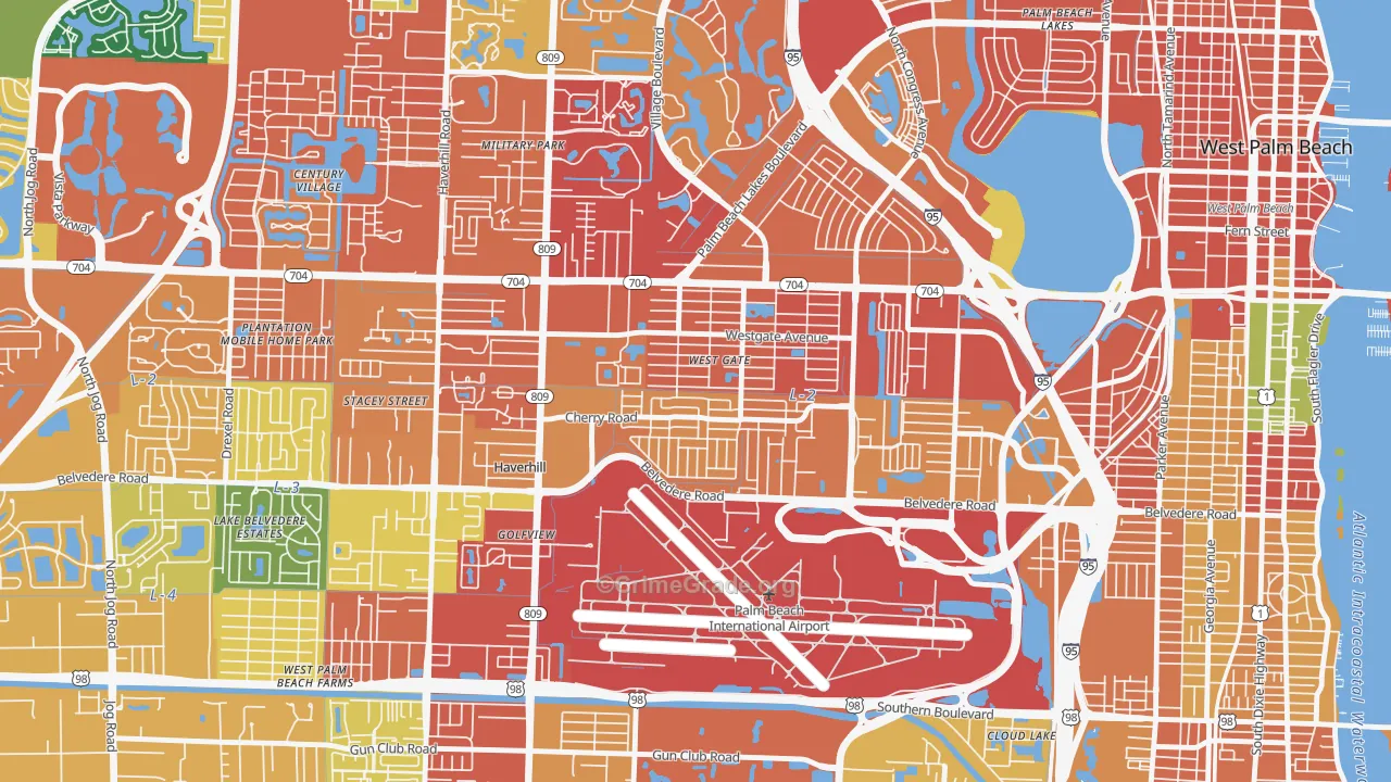 Westgate, FL Map of Assault Rates