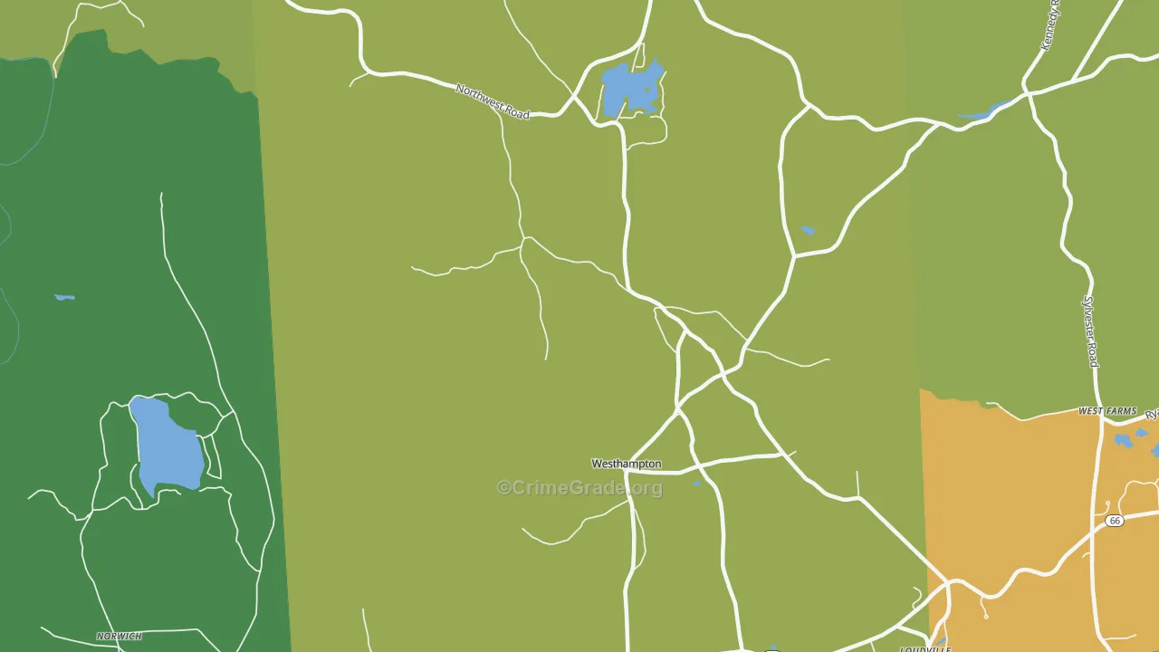 Westhampton, MA Map of Assault Rates
