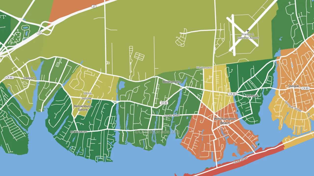 Westhampton, NY Map of Assault Rates