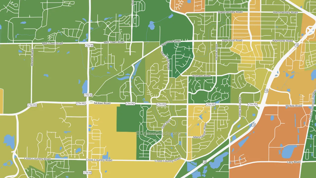 Westhaven Trails, Madison, WI Map of Assault Rates