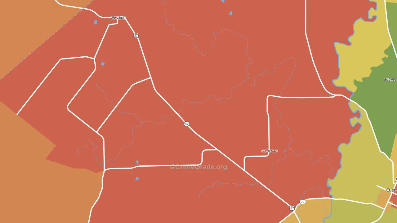 Westhoff, TX Map of Assault Rates
