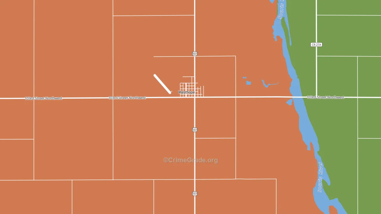 Westhope, ND Map of Assault Rates