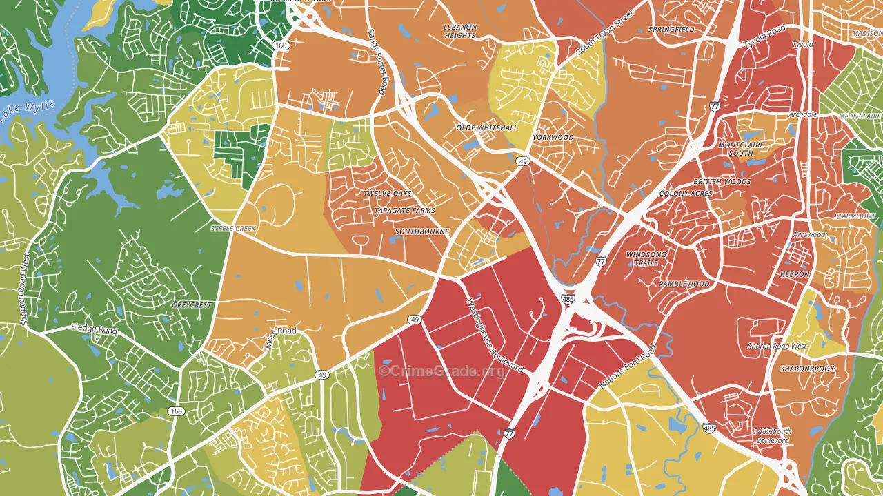 Westinghouse, Charlotte, NC Map of Assault Rates
