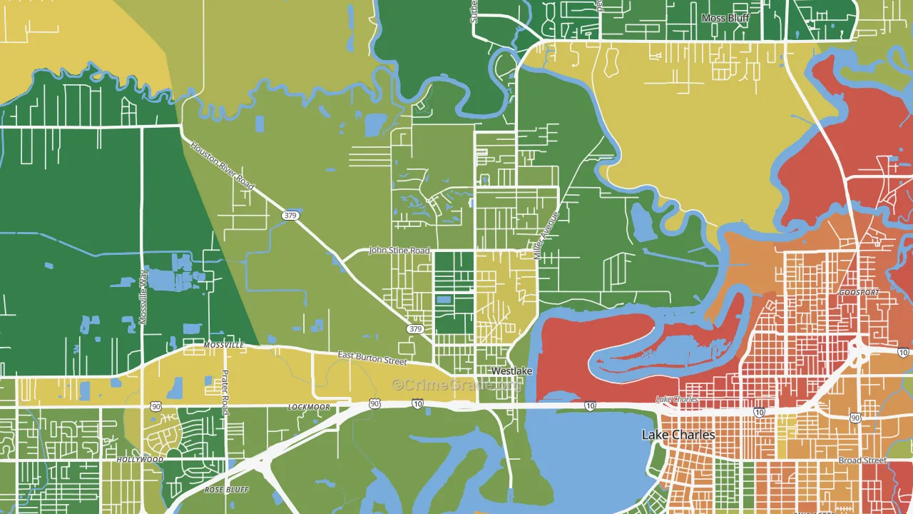 Westlake, LA Map of Assault Rates