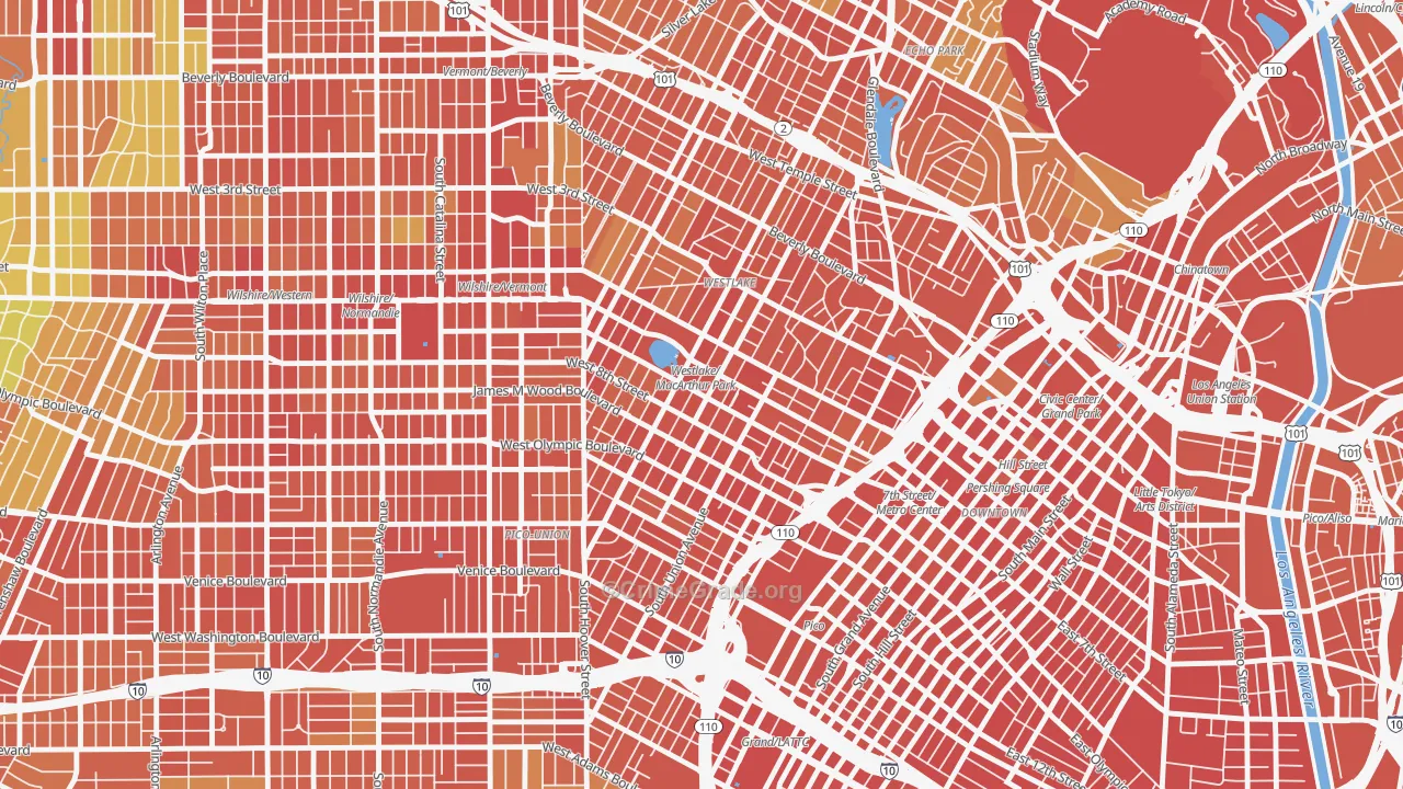 Westlake, Los Angeles, CA Map of Assault Rates