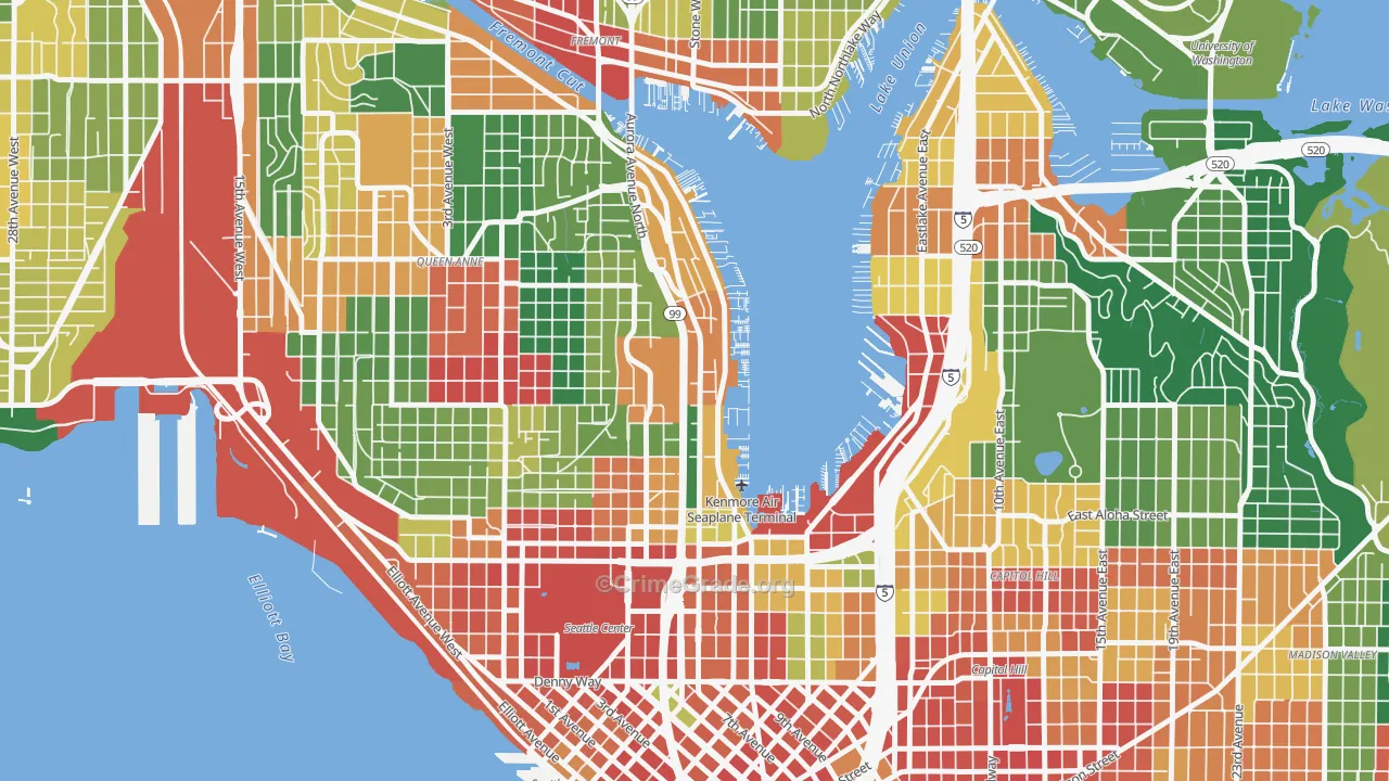 Westlake, Seattle, WA Map of Assault Rates