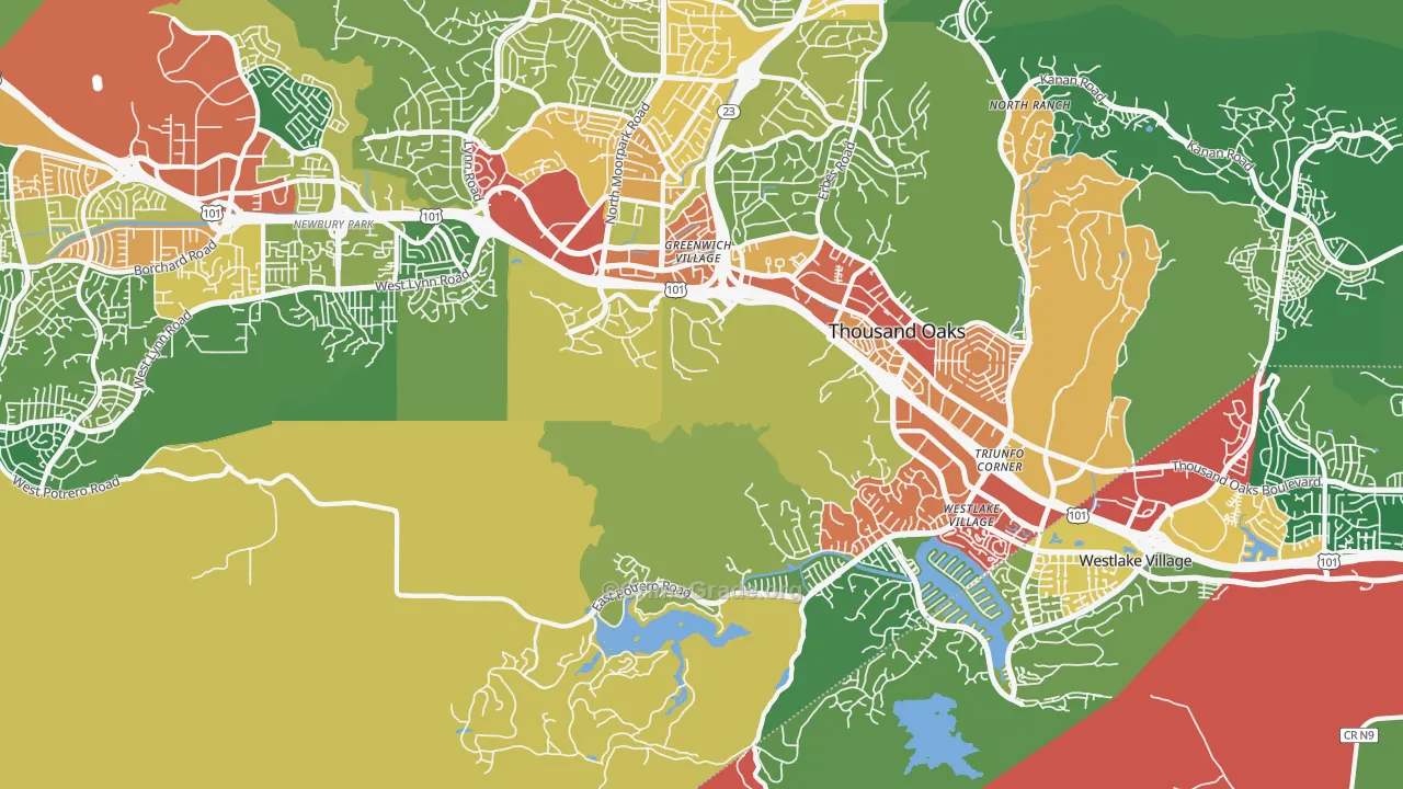 Westlake Village, Westlake Village, CA Map of Assault Rates