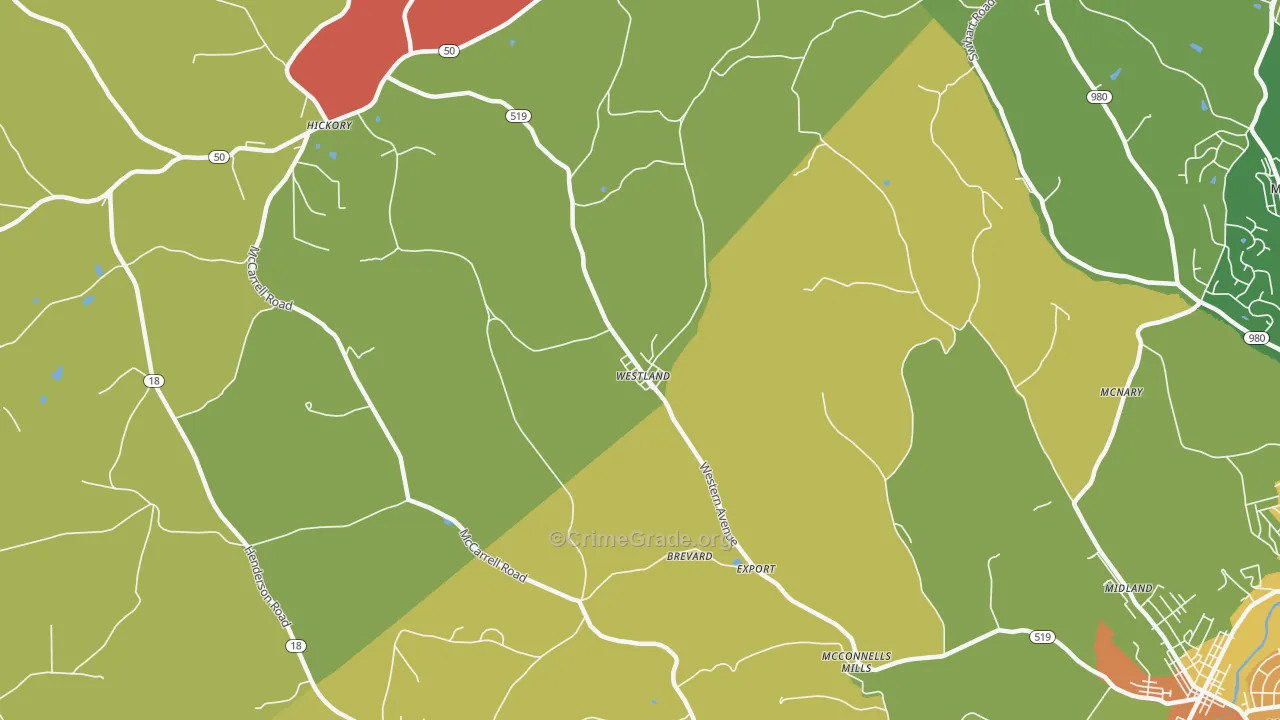 Westland, PA Map of Assault Rates