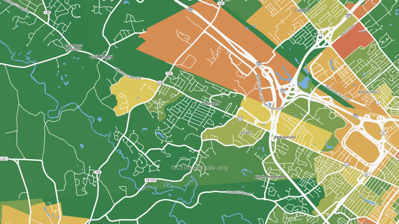 Westmere, NY Map of Assault Rates